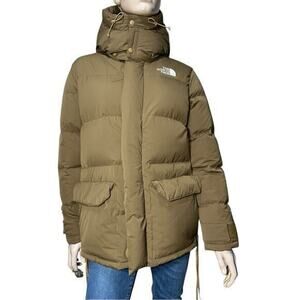 The North Face x HYKE Women’s XL Army Olive Tan Green Down Puffer Jacket